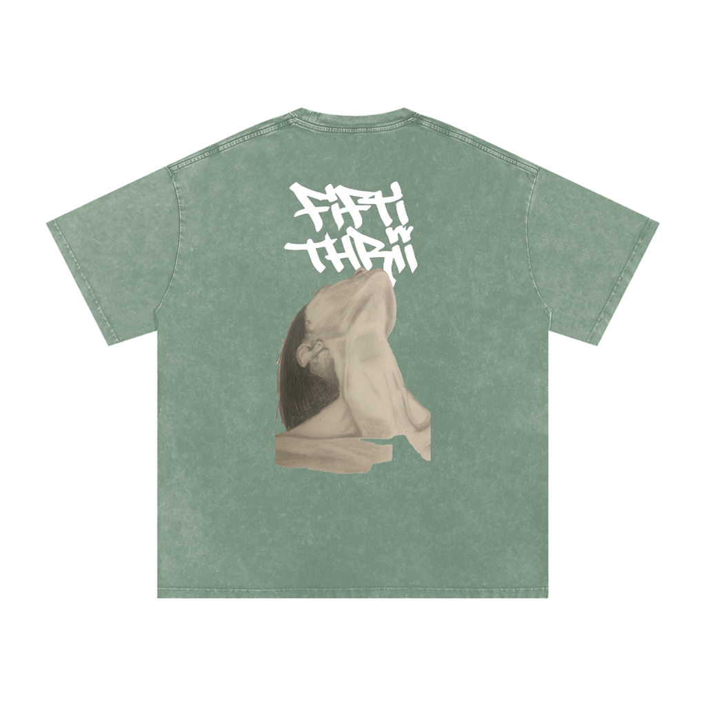 Snow Washed Oversized Cotton T-Shirt