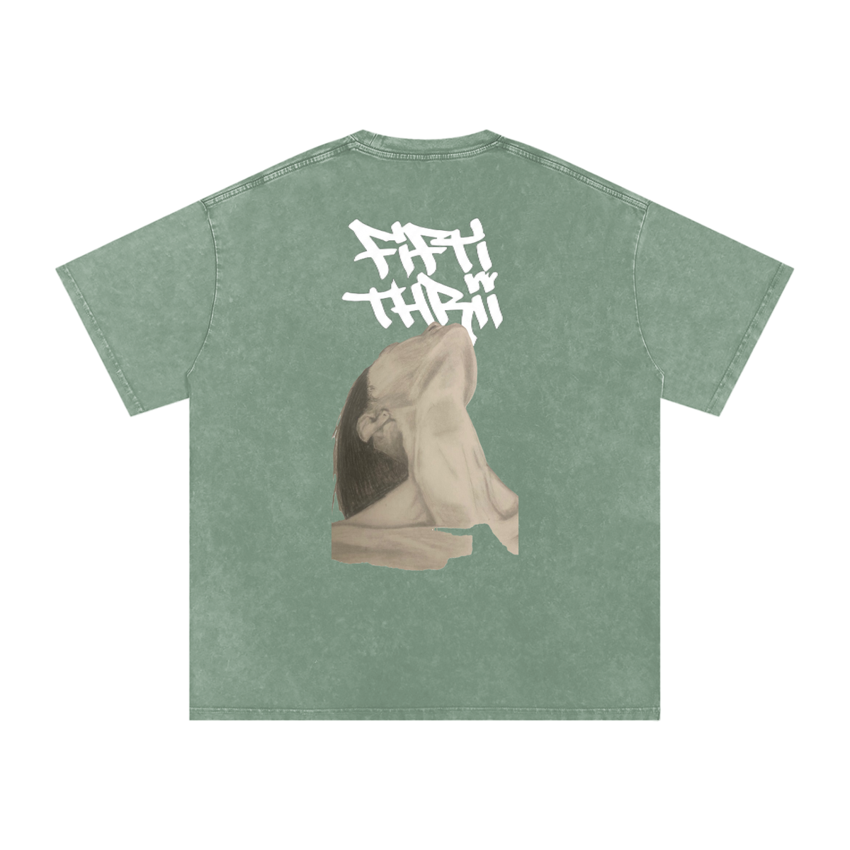 Snow Washed Oversized Cotton T-Shirt
