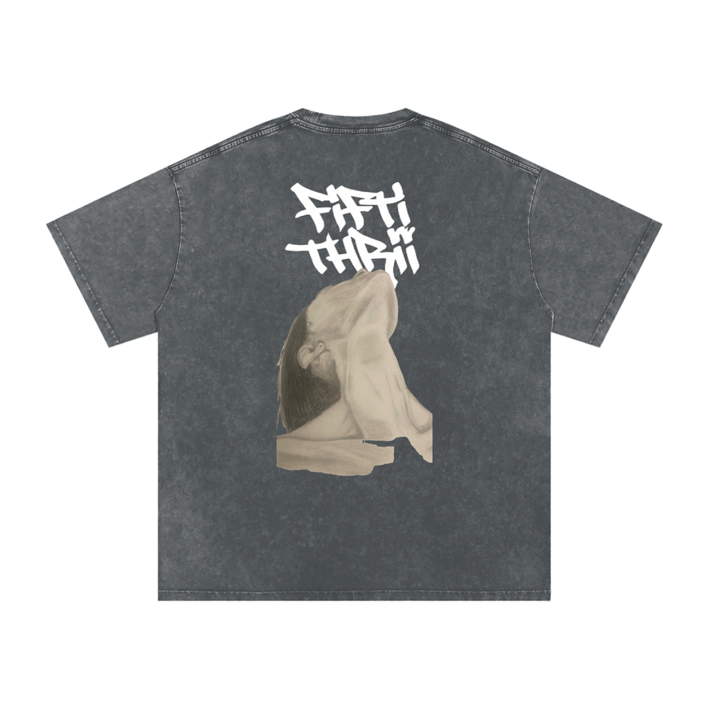 Snow Washed Oversized Cotton T-Shirt