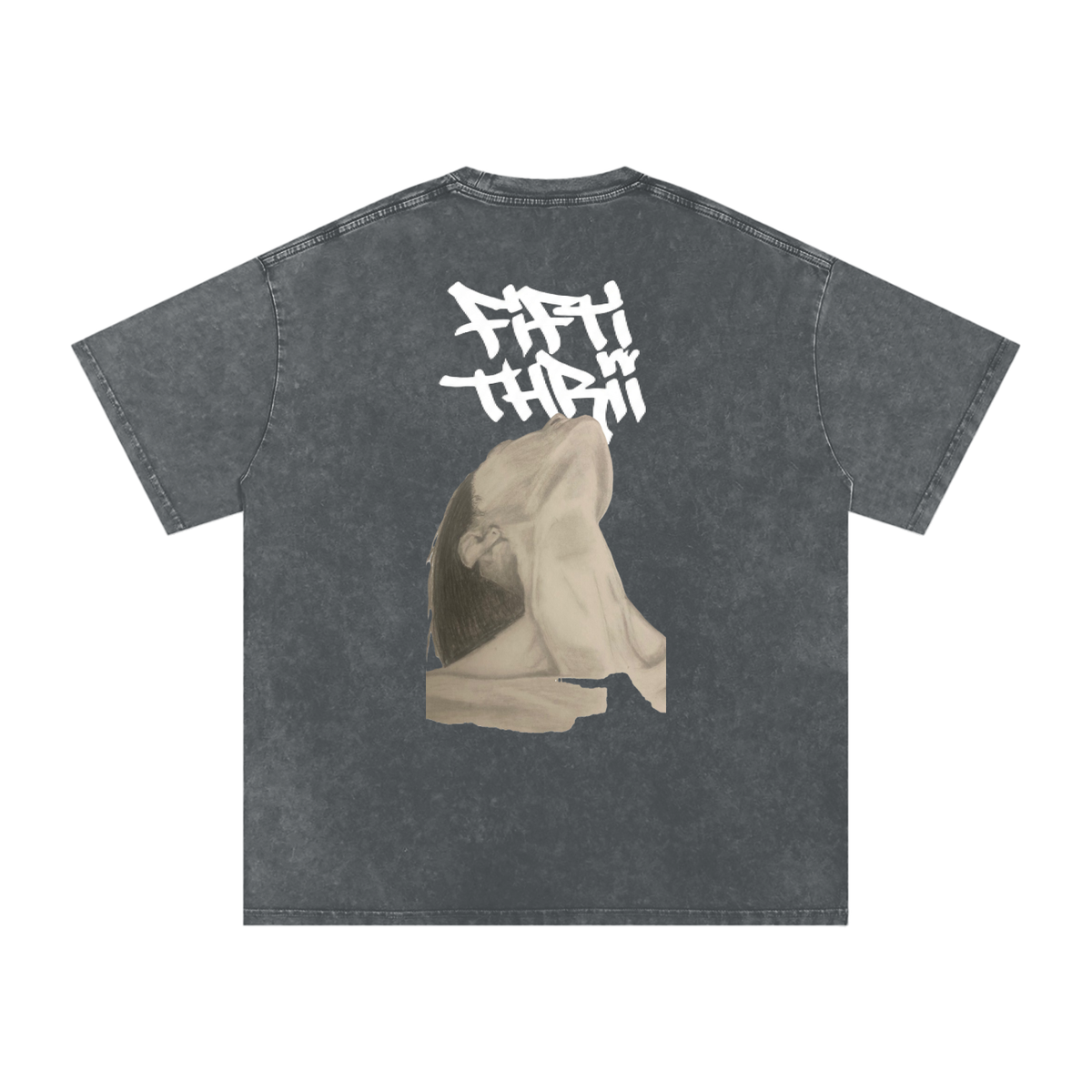 Snow Washed Oversized Cotton T-Shirt