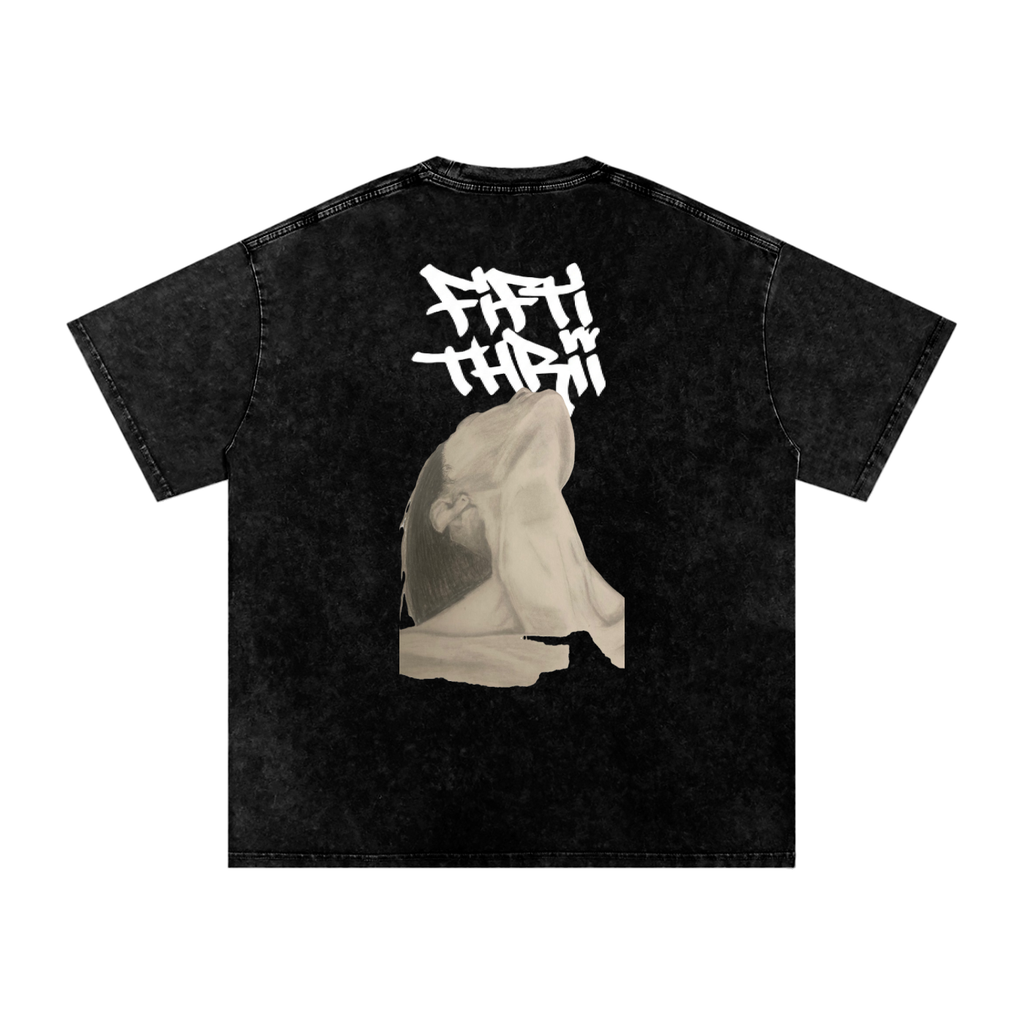 Snow Washed Oversized Cotton T-Shirt