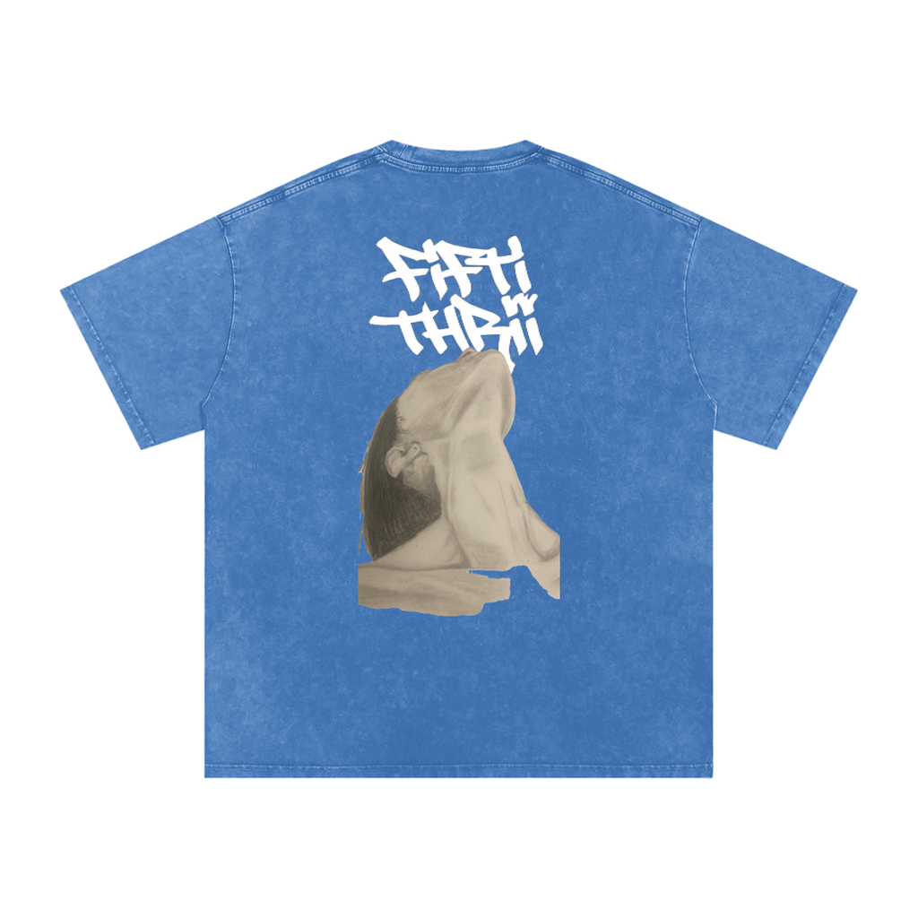 Snow Washed Oversized Cotton T-Shirt