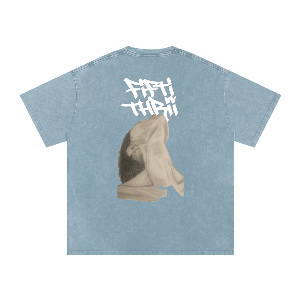 Snow Washed Oversized Cotton T-Shirt